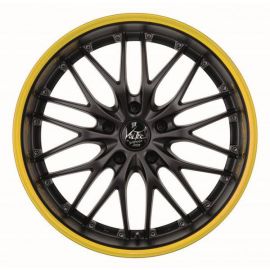 BARRACUDA VOLTEC T6 Mattblack Puresports / Color Trim gelb Wheel 8x18 - 18 inch 5x112 bolt circle - 16871