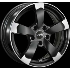 DBV TORINO II black matt polished Wheel 6.5x15 - 15 inch 5x100 bold circle - 4187