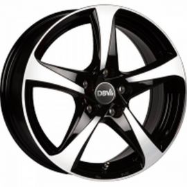 DBV 5SP 001 Black glossy, front polished Wheel 6x15 - 15 inch 5x100 bold circle - 4183